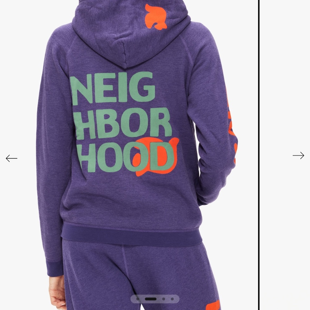 FREECITY CIRCA'99 NEIGHBORHOOD LETSGO FLUFF HOODIE  PURPLE FLOOR S NWOT